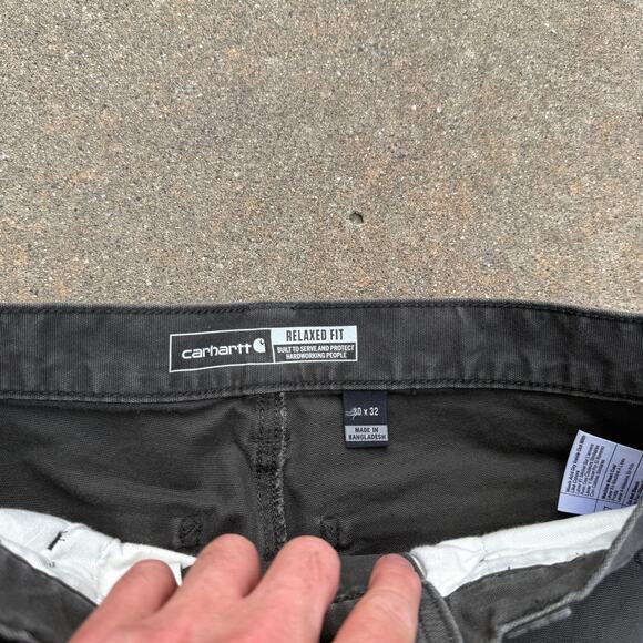 Men's Carhartt Gray Rugged Flex Canvas Utility Work Wear Cargo Pants Sz 30 x 32 - Picture 5 of 7